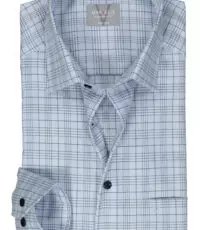 Marvelis grote maat overhemd lange mouw lichtblauw geruit strijkvrij