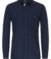 Redmond overhemd grote maat lange mouw blauw flanel