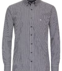 Casa Moda overhemd grote maat lange mouw donkerblauw en wit ruitje button down