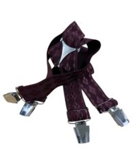 Extra lange bretels bordeauxrood ruit motief glansgaren