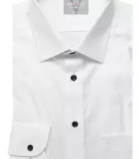 Marvelis grote maat overhemd lange mouw wit met zwarte knoopjes strijkvrij