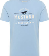Mustang ronde hals t-shirt korte mouw lichtblauw