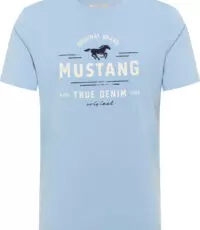 Mustang ronde hals t-shirt korte mouw lichtblauw
