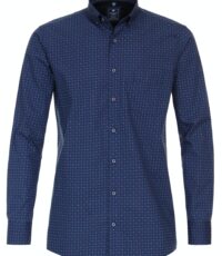 Redmond grote maat overhemd lange mouw blauw rood design