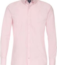 Redmond grote maat overhemd lange mouw uni roze button down