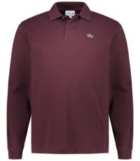 Lacoste grote maat poloshirt lange mouw donkerrood
