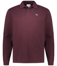 Lacoste grote maat poloshirt lange mouw donkerrood
