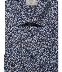 Marvelis grote maat overhemd lange mouw donkerblauw fantasie design