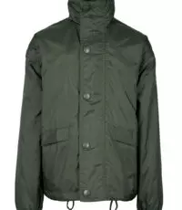Overhues gevoerd regen jack met capuchon donkergroen