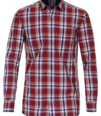 Redmond grote maat overhemd lange mouw blauw, wit en rode ruit