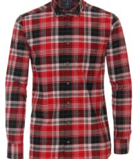 Redmond grote maat overhemd lange mouw rood zwart ruit flanel