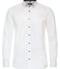 Redmond overhemd grote maat lange mouw uni wit strijkvrij button down
