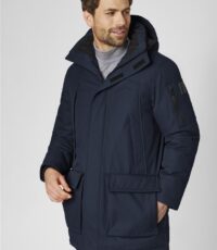 Redpoint grote maat parka winterjas donkerblauw met capuchon