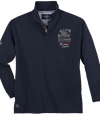 Redfield grote maat poloshirt lange mouw donkerblauw Maritime