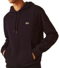 Lacoste grote maat hoodie sweater uni zwart