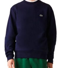 Lacoste grote maat sweater ronde hals uni donkerblauw