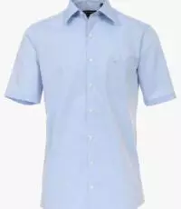 Casa Moda grote maat overhemd korte mouw uni lichtblauw strijkvrij