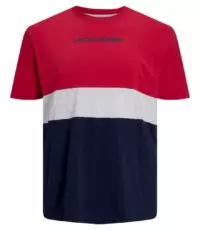 Jack & Jones t-shirt rood, donkerblauw en grijs