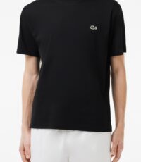 Lacoste grote maat t-shirt korte mouw en ronde hals zwart