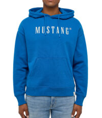 Mustang grote maat hoodie sweater blauw