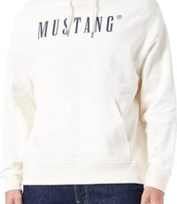Mustang grote maat hoodie sweater lichtbeige