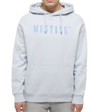 Mustang grote maat hoodie sweater lichtgrijs