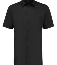 Adamo grote maat overhemd korte mouw uni zwart met borstzakje