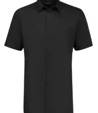 Adamo grote maat overhemd korte mouw uni zwart met borstzakje