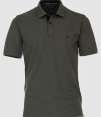Casa Moda grote maat poloshirt uni groen stretch