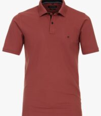 Casa Moda grote maat poloshirt uni rood stretch