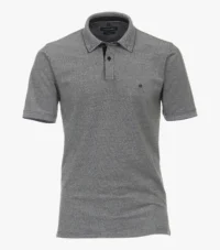 Casa Moda grote maat stretch poloshirt grijs gemêleerd