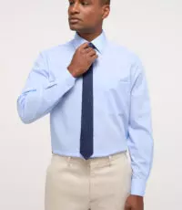 Eterna overhemd extra lange mouw uni lichtblauw strijkvrij