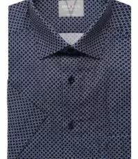 Marvelis grote maat overhemd korte mouw blauw en lichtblauw fantasie design