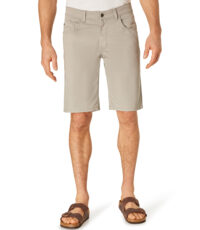 Pioneer grote maat 5 pocket stretch korte broek beige megaflex