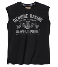 Redfield grote maat mouwloos t-shirt met ronde hals in zwart Genuine Racing