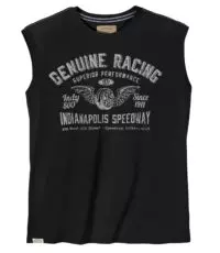 Redfield grote maat mouwloos t-shirt met ronde hals in zwart Genuine Racing