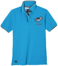 Redfield grote maat poloshirt korte mouw in blauw met Ocean Sailing applicatie