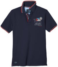 Redfield grote maat poloshirt korte mouw in donkerblauw met Ocean Sailing applicatie