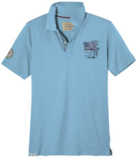 Redfield grote maat poloshirt korte mouw lichtblauw met applicatie