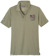 Redfield grote maat poloshirt korte mouw olijfgroen met applicatie