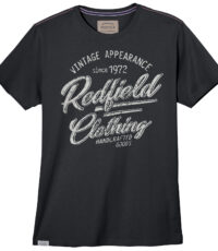 Redfield grote maat t-shirt korte mouw en ronde hals in zwart Vintage Appearance