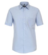 Redmond grote maat overhemd korte mouw met borstzakje uni blauw strijkvrij