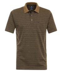 Redmond poloshirt korte mouw met borstzakje camel