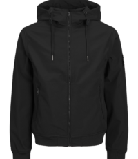 Jack & Jones grote maat hoodie soft shell jack zwart