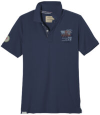 Redfield grote maat poloshirt korte mouw donkerblauw met applicatie