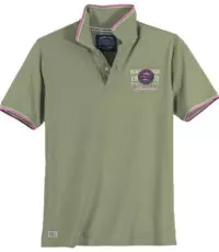 Redfield grote maat poloshirt korte mouw olijfgroen Miami Beach