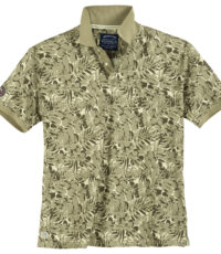 Redfield grote maat poloshirt korte mouw olijfgroen bloem design