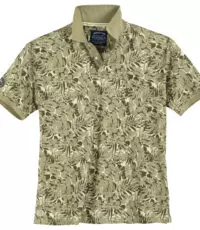 Redfield grote maat poloshirt korte mouw olijfgroen bloem design