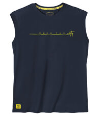 Redfield mouwloos t-shirt grote maat ronde hals donkerblauw Rock The City