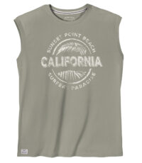 Redfield mouwloos t-shirt grote maat ronde hals grijs California design